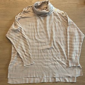 CHICO’S zenergy - Striped Sweater Beige and White (Chico’s Size 4)